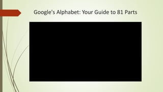 Google's Alphabet: Your Guide to 81 Parts
 