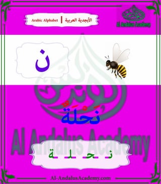 Al-AndalusAcademy.com
‫ن‬
ٌ‫ة‬َ‫ل‬ْ‫ح‬َ‫ن‬
‫ـة‬ ‫ـلـ‬ ‫ـحـ‬ ‫نـ‬
Arabic Alphabet | ‫العربية‬ ‫األبجدية‬
Arabic Alphabet | ‫العربية‬ ‫األبجدية‬
 