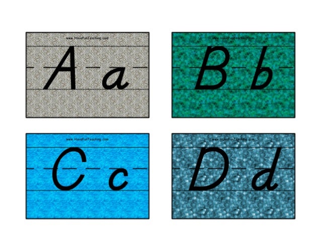 alphabet flash cards dnealian color