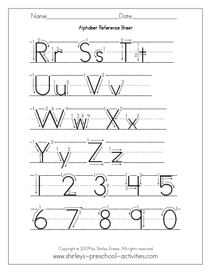 alphabet free worksheets