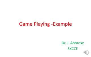 Game Playing -Example
Dr. J. Annrose
SXCCE
 