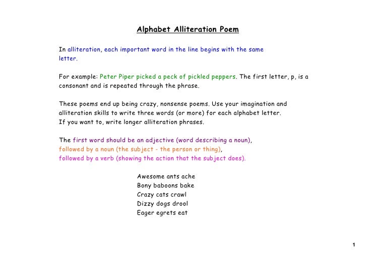 Alphabet Alliteration