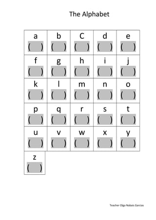 alphabet grid to fill in