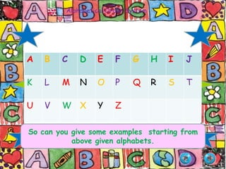 example alphabetical order