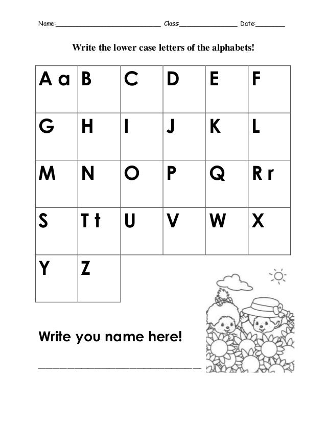 Worksheet Capital And Small Letters Alphabets
