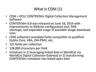 Alphabet soup: CDM, VRA, CCO, METS, MODS, RDF - Why Metadata Matters | PPTX
