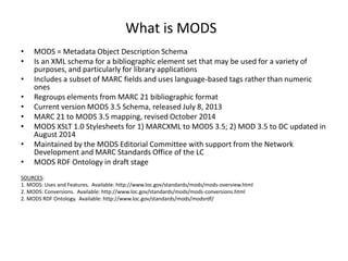 Alphabet soup: CDM, VRA, CCO, METS, MODS, RDF - Why Metadata Matters | PPTX