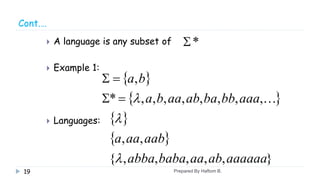 Alphabets , strings, languages and grammars | PPTX