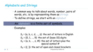 Alphabets , strings, languages and grammars | PPT