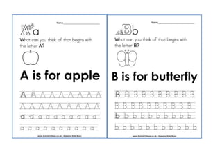 A is for apple B is for butterfly
 