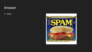 Answer
X - Spam
 