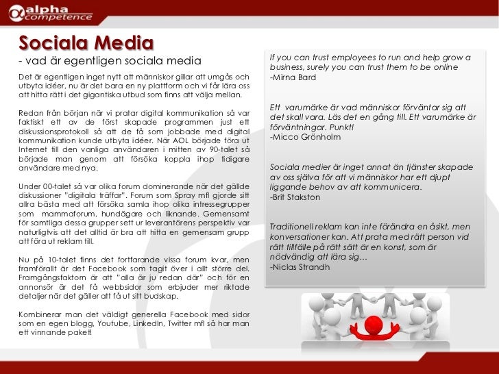 Alpha competence, social media som marknadsf??ring
