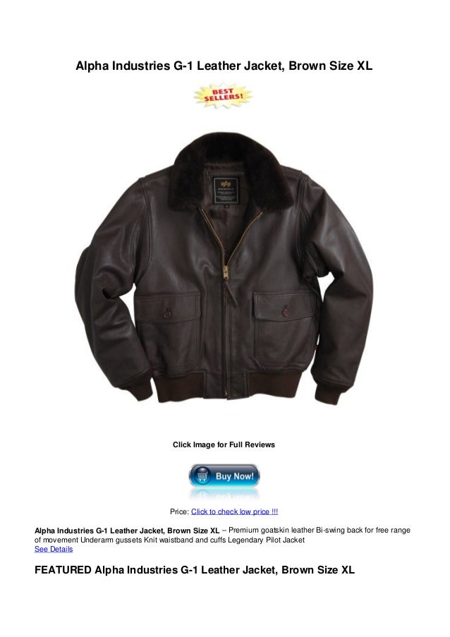 Alpha Industries G 1 Leather Jacket Brown Size Xl