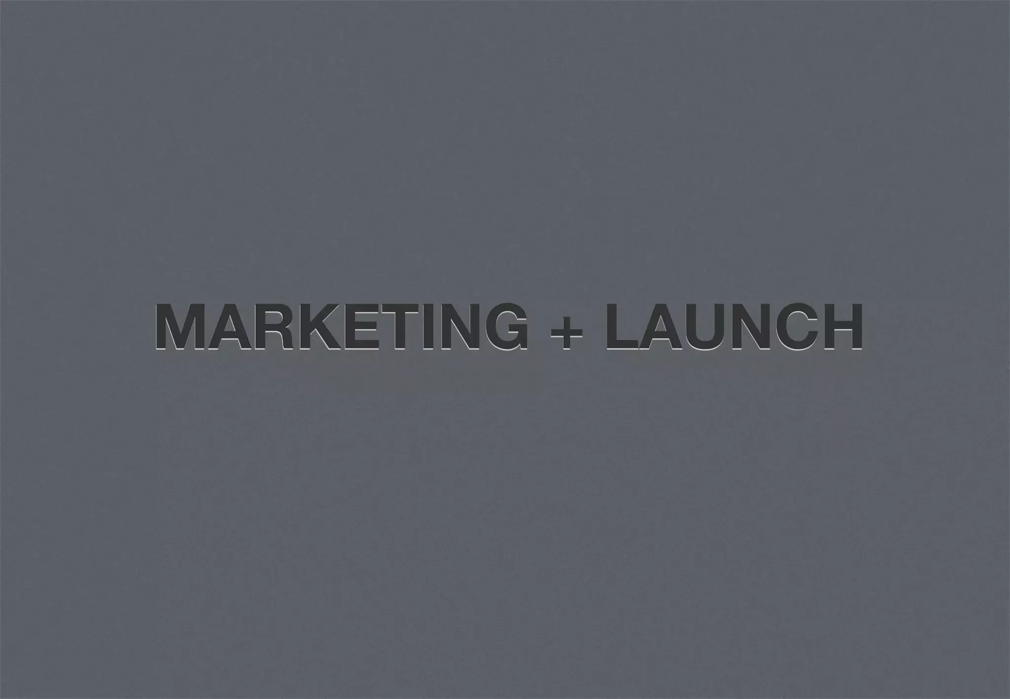 MARKETING + LAUNCH
 