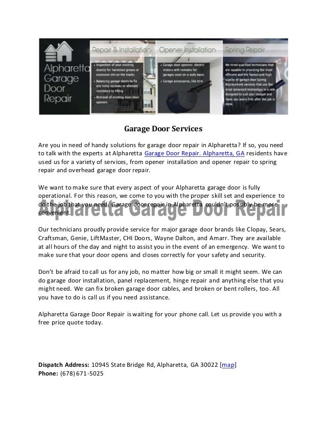 Alpharetta Garage Door Services