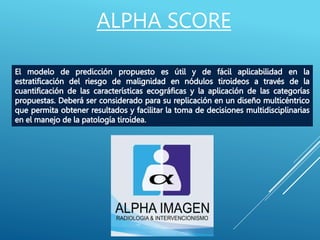 ALPHA SCORE
 
