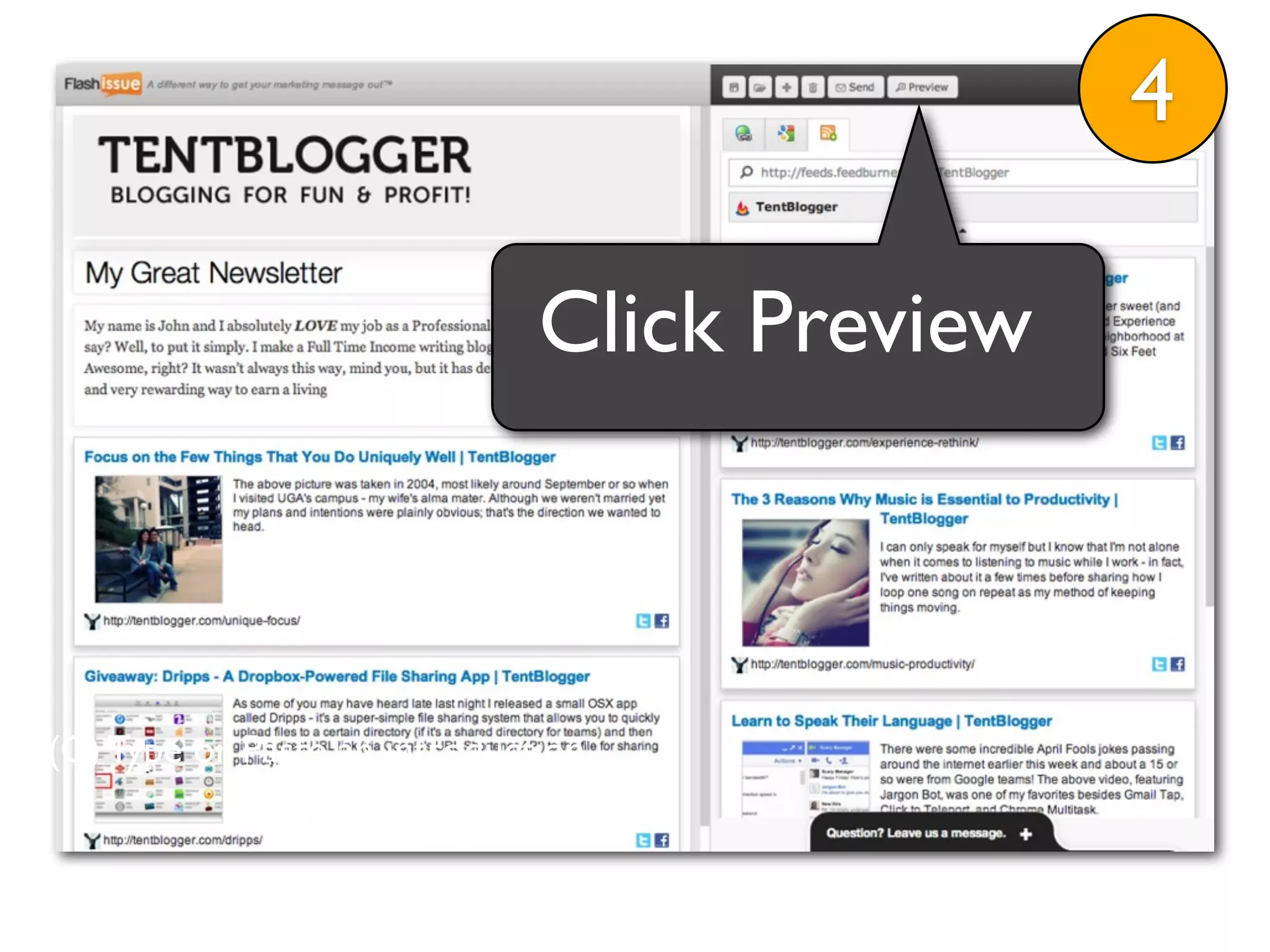 4

                              Click Preview



(C) Type or Paste an introduction
 