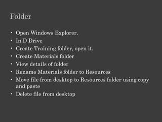 File

• Create a document using Microsoft Word

• New
• Save as practice file on desktop
 