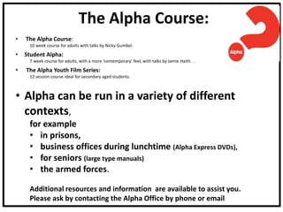 Alpha toolkit of evangelisation and family resources - Lorraine ...