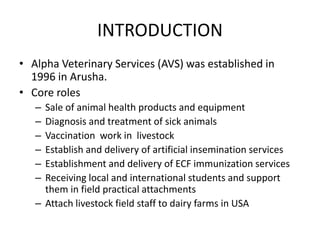 Experience and scaling up ecf immunization delivery in Tanzania