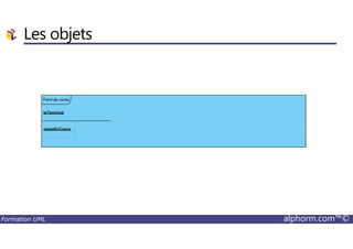 Les objets
Formation UML alphorm.com™©
 