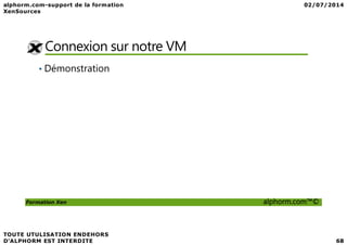 Connexion sur notre VM
• Démonstration
Formation Xen alphorm.com™©
 