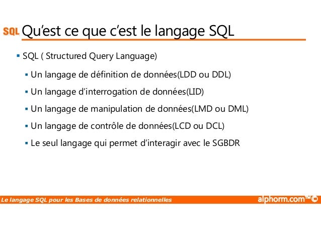 Alphorm.com Formation le langage SQL