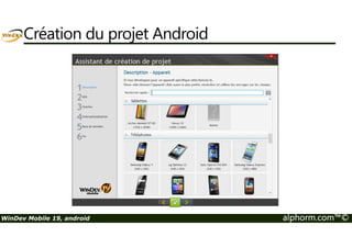 Création du projet Android 
WinDev Mobile 19, android alphorm.com™© 
 