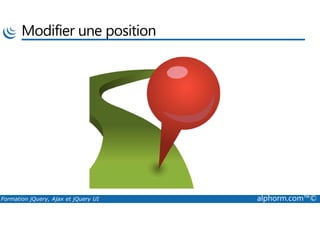 Modifier une position
Formation jQuery, Ajax et jQuery UI alphorm.com™©
 
