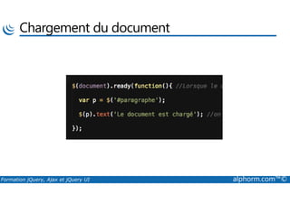 Chargement du document
Formation jQuery, Ajax et jQuery UI alphorm.com™©
 