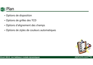Alphorm.com Formation Excel 2013 TCD | PDF