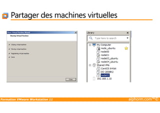 Partager des machines virtuelles
Formation VMware Workstation 11 alphorm.com™©
 