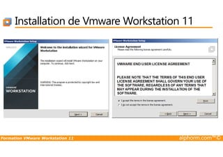 Installation de Vmware Workstation 11
Formation VMware Workstation 11 alphorm.com™©
 