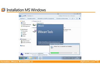 Installation MS Windows
Formation VMware Workstation 11 alphorm.com™©
 