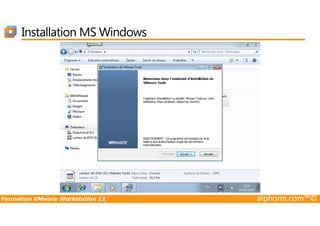 Installation MS Windows
Formation VMware Workstation 11 alphorm.com™©
 