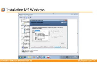 Installation MS Windows
Formation VMware Workstation 11 alphorm.com™©
 