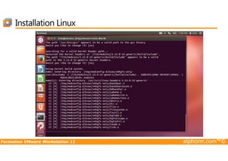 Installation Linux
Formation VMware Workstation 11 alphorm.com™©
 