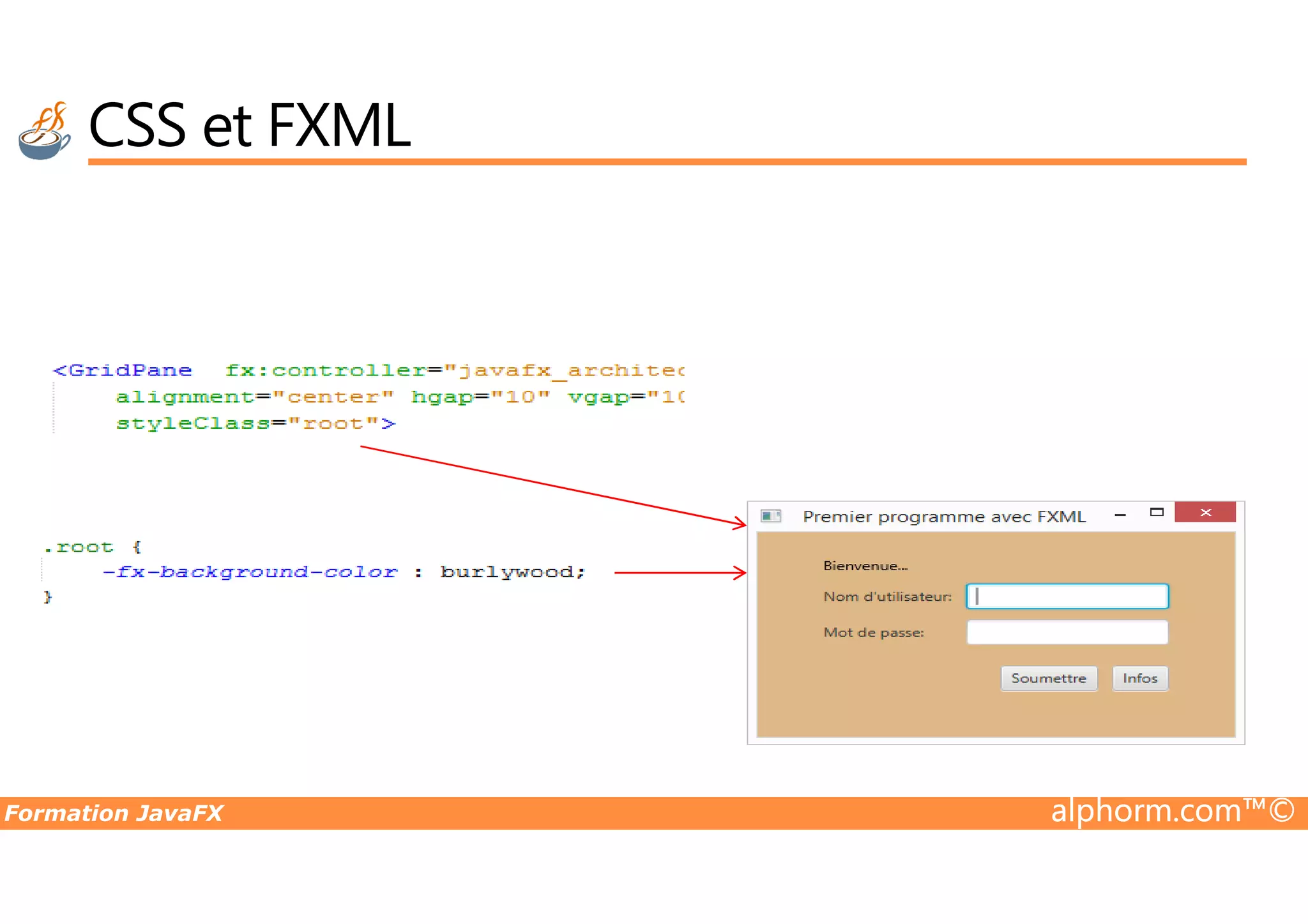 CSS et FXML Formation JavaFX alphorm.com™© 