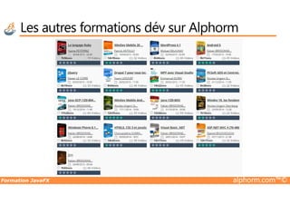 Les autres formations dév sur Alphorm
Formation JavaFX alphorm.com™©
 