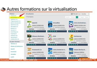 Formation Virtualisation légère avec LXC alphorm.com™©
Autres formations sur la virtualisation
 