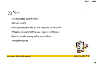 26/11/2015
3
Formation WinDev 20, Avancé alphorm.com™©
Présentation du formateur
• Patrick Antouly
• Développeur indépendant
• Chef de projet, expert sur les technologies PC SOFT
• Consultant et formateur indépendant
• Mes références :
Mon profil LinkedIn : http://fr.linkedin.com/in/patrickantouly
Site de l’entreprise : http://www.antouly.fr
Mon profil Alphorm : http://www.alphorm.com/formateur/Patrick-ANTOULY
 