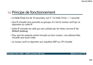 16/12/2015
7
Formation Cisco CCNA – ICND2 (examen 200-101) alphorm.com™©
Publics concernés
• Administrateurs réseaux
• Ingénieurs réseaux
• Gestionnaires de réseaux
• Ingénieurs systèmes
• Concepteurs réseaux
• Gestionnaires de projet
 