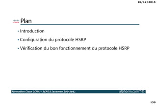 16/12/2015
7
Formation Cisco CCNA – ICND2 (examen 200-101) alphorm.com™©
Publics concernés
• Administrateurs réseaux
• Ingénieurs réseaux
• Gestionnaires de réseaux
• Ingénieurs systèmes
• Concepteurs réseaux
• Gestionnaires de projet
 