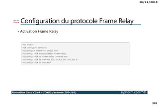16/12/2015
14
Formation Cisco CCNA – ICND2 (examen 200-101) alphorm.com™©
Advantages des VLANs
• Segmentation
• Flexilbilté
• Securité
 