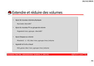 24/12/2015
4
Formation Red Hat, Administration Système II (RH134) alphorm.com™©
Mes formations sur Alphorm
 