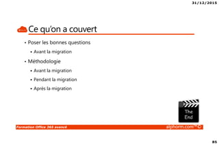 31/12/2015
6
Formation Office 365 avancé alphorm.com™©
Connaissances requises
 