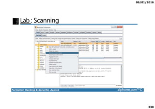 06/01/2016
230
Lab : Scanning
Formation Hacking & Sécurité, Avancé alphorm.com™©
 