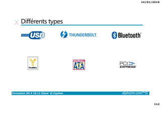 14/01/2016
112
Formation OS X 10.11 Client El Capitan alphorm.com™©
Différents types
 
