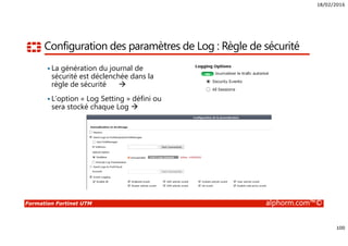 18/02/2016
6
Formation Fortinet UTM alphorm.com™©
Présentation du LAB
 