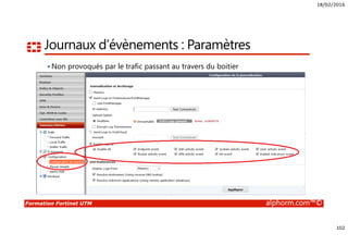 18/02/2016
6
Formation Fortinet UTM alphorm.com™©
Présentation du LAB
 